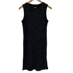 Roots Sleeveless Ribbed Knit Sheath‎ Dress Knee Length Women Small Black Gray
